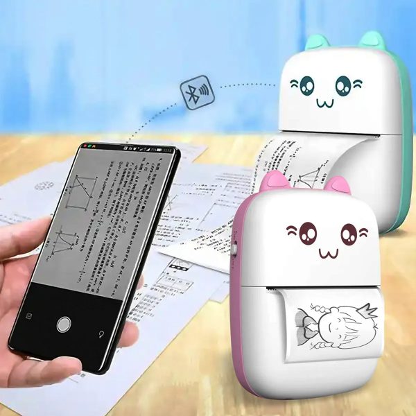 Mini Impresora Portátil Carita Cat Bluetooth Usb - Imagen 3