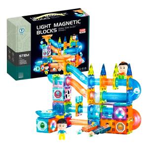 Juego Bloques Magnéticos 142 Pcs Con Luz Construcción