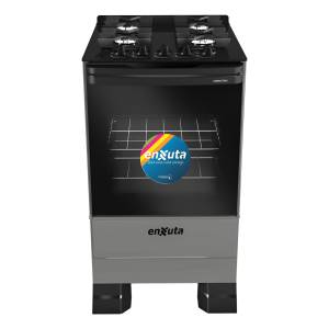 Cocina A Gas 4 Hornallas Enxuta Cenxv27542t Mesada Vidrio