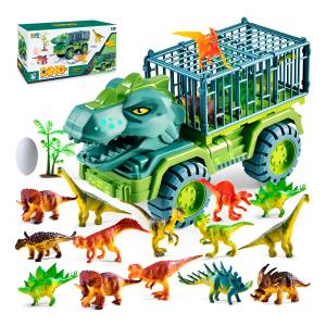Camión De Dinosaurio Grande Transporte +21 Figuras