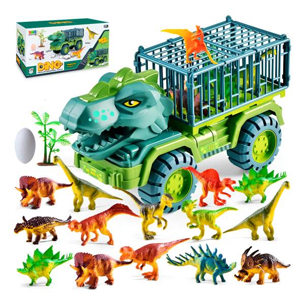 Camión De Dinosaurio Grande Transporte +21 Figuras