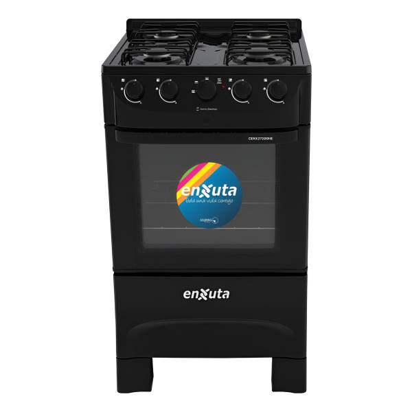 Cocina Combinada 4 Hornallas Negra - Enxuta