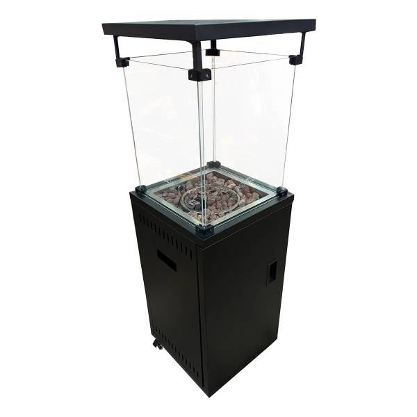 Estufa A Gas Exterior Interior Negra Vidrio Cuadrada 13kg - Imagen 2