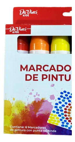 Marcadores Davinci Kids Punta Redonda Pack 6 Unidades - Imagen 2