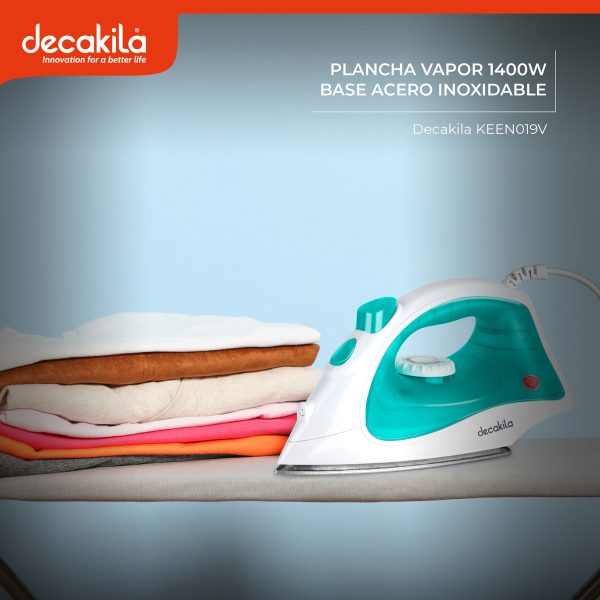 Plancha A Vapor Decakila 1400w Keen019v Color Blanco - Imagen 7