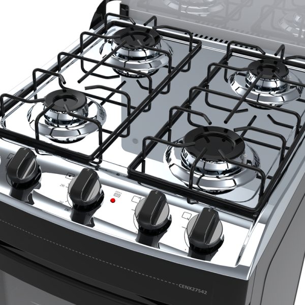 Cocina Supergas 4 Hornallas Negra Con Termocupla Y Grill - Imagen 3