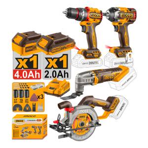 Kit A Bateria P20s 20v 4 Piezas Brushless Motor C/2bat, Carg