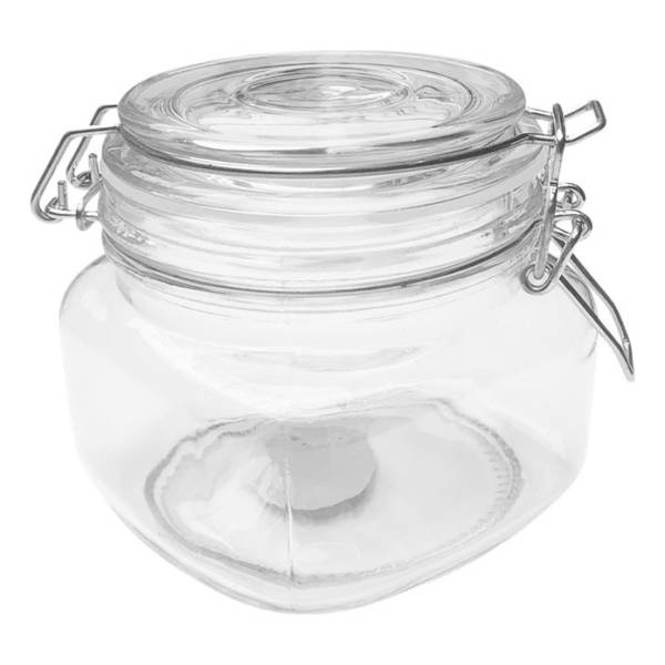 Frasco Bollon Recipiente Vidrio Semicuadrado 500ml Tapa Broc