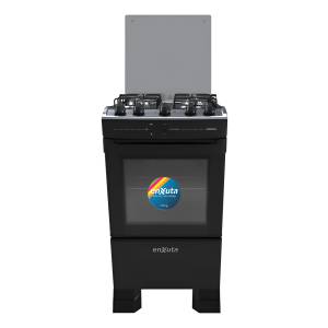 Cocina Enxuta Supergas 4 Hornallas Negra Con Horno Eléctrico