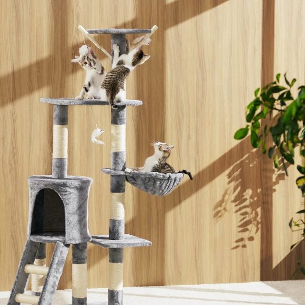 Rascador Gato Torre Juego Cama Nido 5 Niveles Pisos Escalera - Imagen 3