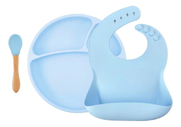 Set X10pcs P/comer Bebe Silicona Plato Cubierto Vaso - Imagen 6