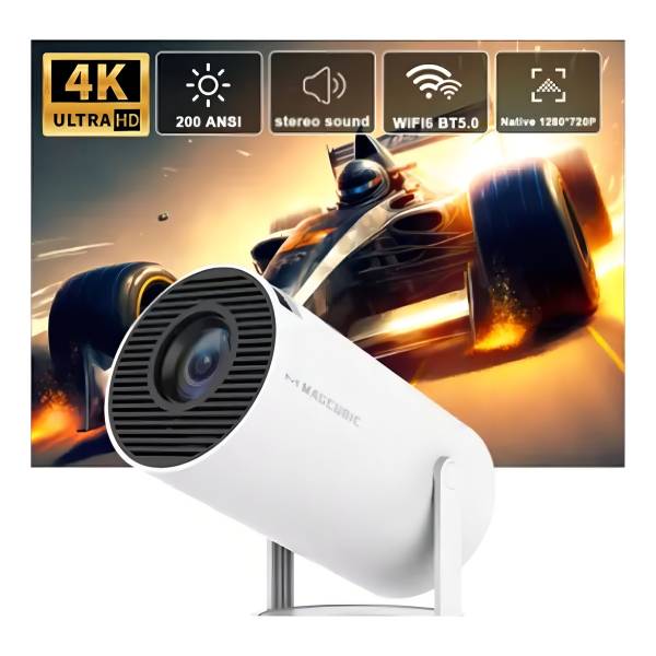 Mini Proyector Portátil Wifi Bt Control Remoto Color Blanco - Imagen 5