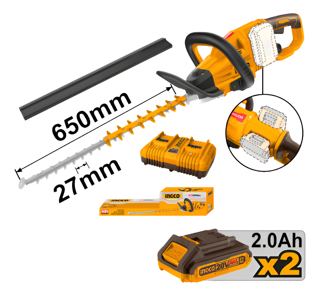 Corta Cerco A Bateria 650mm 40v Bateria P20s Ingco Brushless