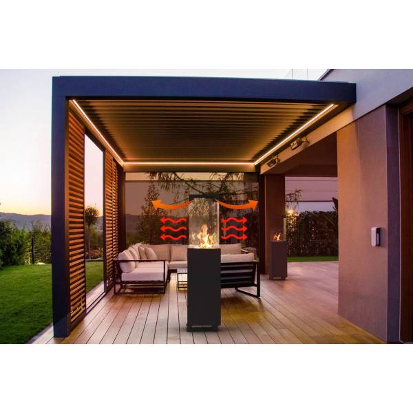 Estufa A Gas Exterior Interior Negra Vidrio Cuadrada 13kg - Imagen 5