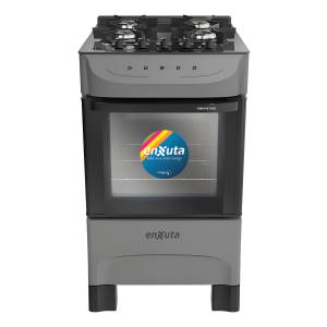 Cocina Supergas 4 Hornallas Titanio, Mesada De Vidrio Enxuta
