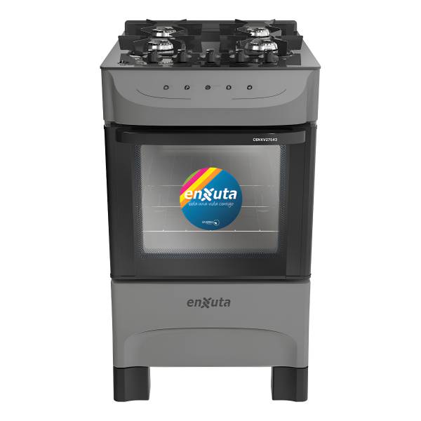 Cocina Supergas 4 Hornallas Titanio, Mesada De Vidrio Enxuta