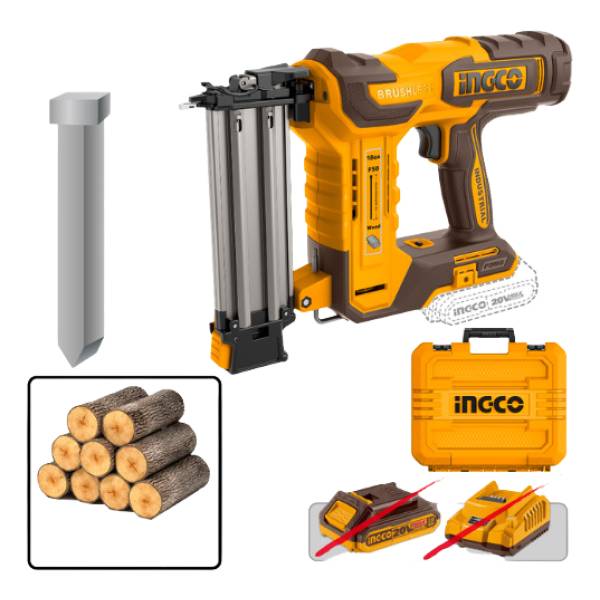 Clavadora A Bateria 50mm 20v P20s Brushless Para Madera En V
