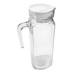 Jarra Refresco 1lt Vidrio Labrado C/ Tapa