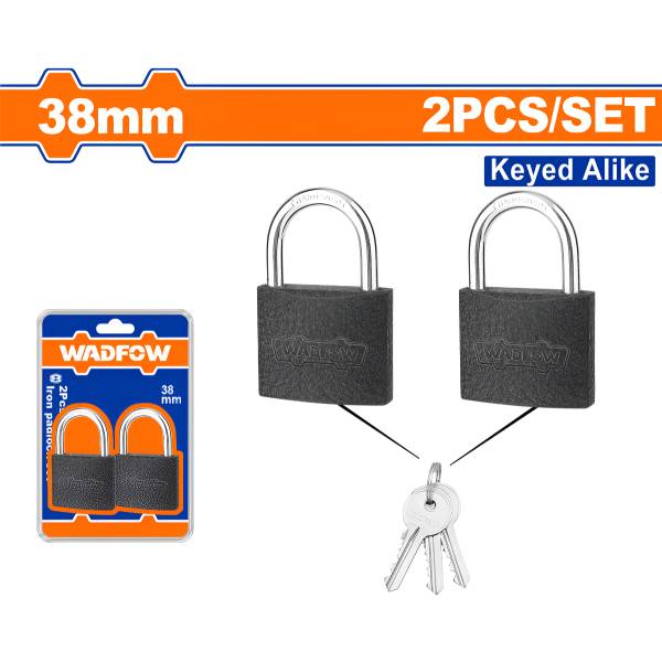 Set X 2 Candado Hierro 38mm Misma Llave Wadfow Wpd5442
