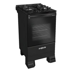 Cocina Supergas 4 Hornallas Negra, Mesada De Vidrio, Hierro