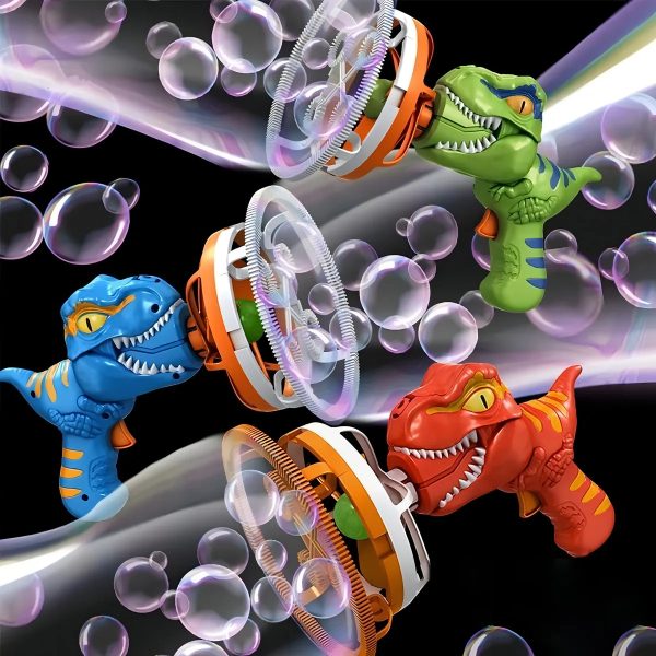 Pistola Lanza Burbujas Dinosaurio Verde - Imagen 3