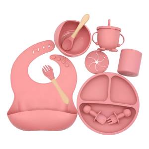 Set X10pcs P/comer Bebe Silicona Plato Cubierto Vaso