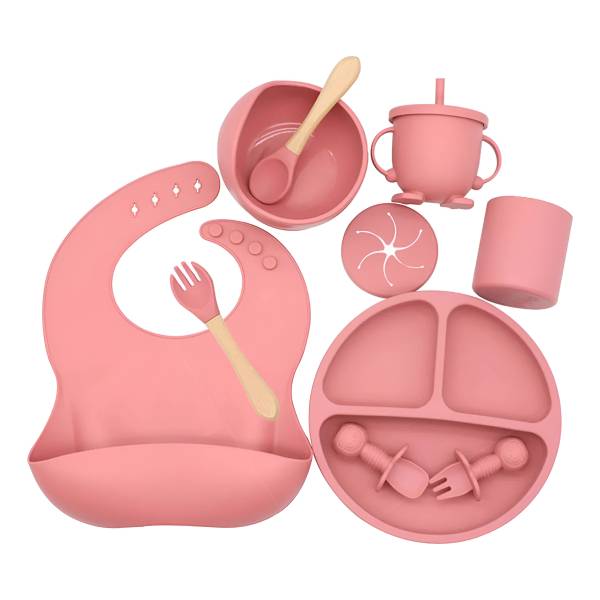 Set X10pcs P/comer Bebe Silicona Plato Cubierto Vaso