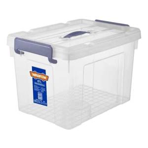 Caja Contenedor Plastico Apilable Transparente 87lt Wadfow W