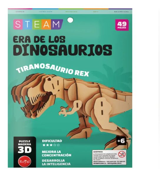 Puzzle 3d De Madera Era De Los Dinosaurios Royal +6 Años - Imagen 2