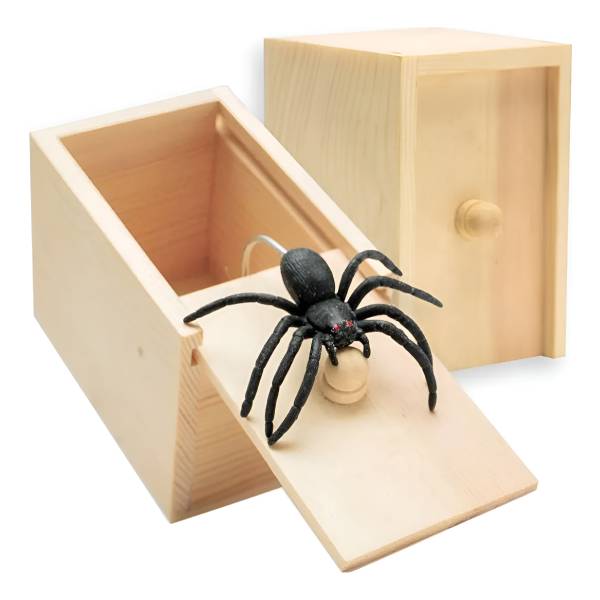 Juguete Caja De Madera Con Araña