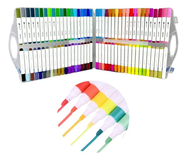 Set Marcadores Permanente Acrílico Valija 80p Arte - Imagen 4