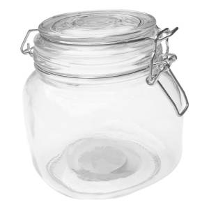 Frasco Bollon Recipiente Vidrio Semicuadrado 750ml Tapa Broc