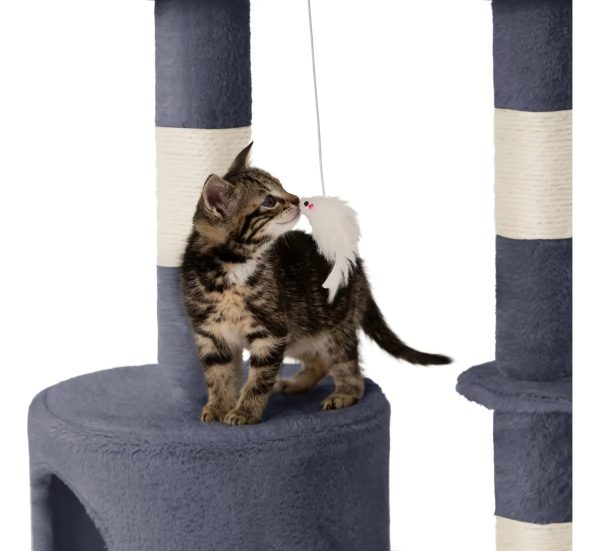 Rascador Gato Torre Juego Cama Nido 5 Niveles Pisos Escalera - Imagen 6