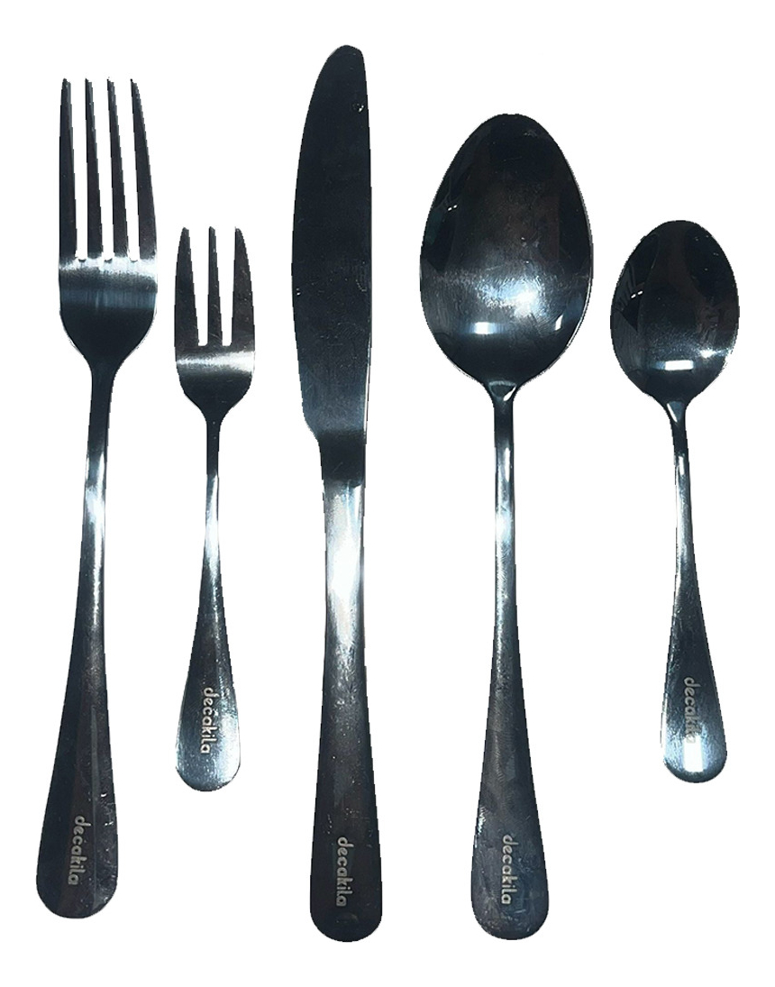 Juego De Cubiertos 5 Piezas Cuchara Tenedor Cuchillo Decakil
