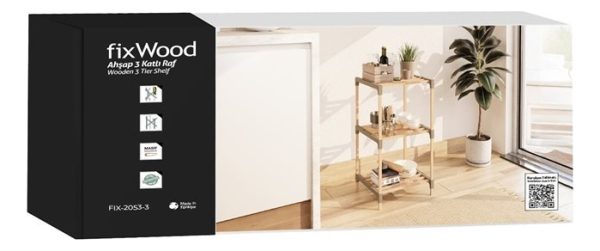 Estanteria 3 Niveles 78x38x30cms Madera - Imagen 4