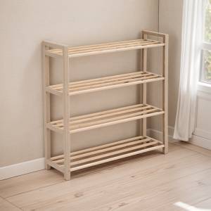 Zapatera 4 Niveles 68x51x20cms Madera Y Pp