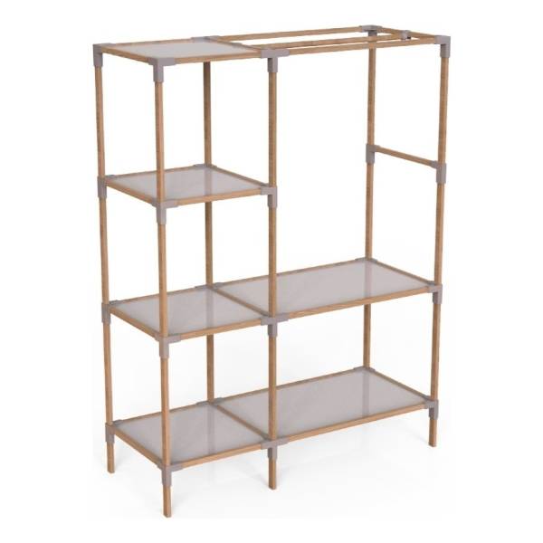 Organizador/perchero 3 Niveles 155x47x111cms Madera Y Pp
