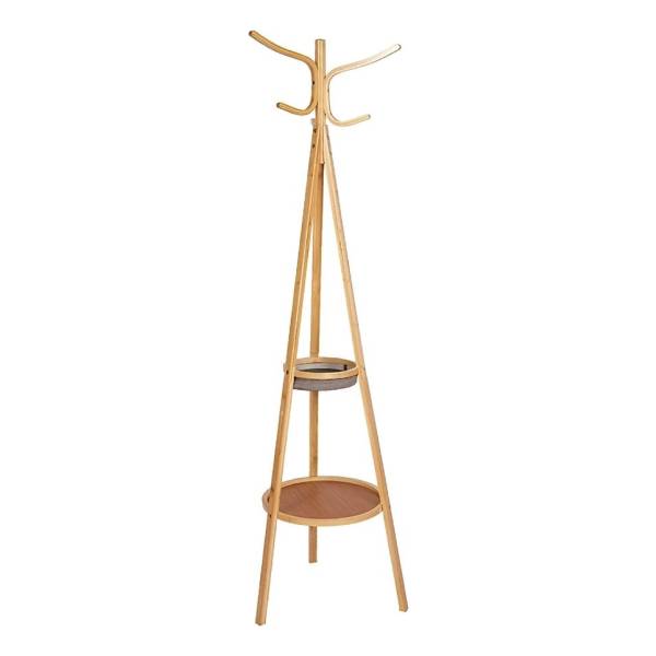 Perchero Para Ropa Oraganizador Estante Bambu 35x41x169cms