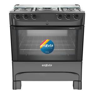 Cocina Supergas 5 Hornallas Negra Con Termocupla Enxuta