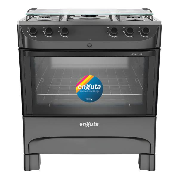 Cocina Supergas 5 Hornallas Negra Con Termocupla Enxuta