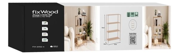 Estanteria 4 Niveles 116x65x30cm Madera - Imagen 4
