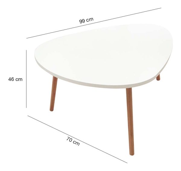 Mesa Ratona Céntrica Triangular Nórdica Living Sala De Estar - Imagen 8