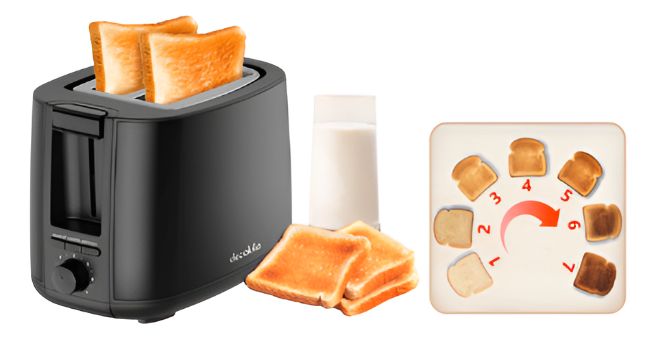 Tostadora Eléctrica Decakila De 2 Rebanadas: 750 W, 7 Nivele