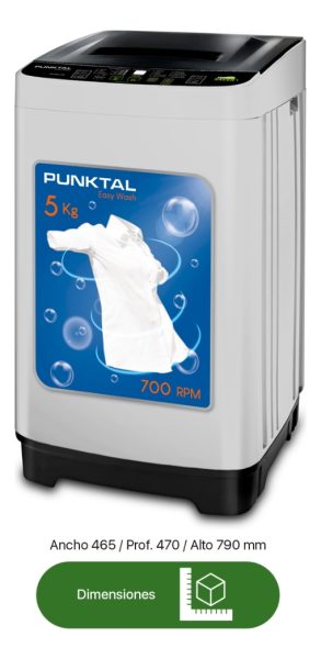 Lavarropas Punktal C/sup 5kg C/bomba Pk-005lav Color Gris - Imagen 2