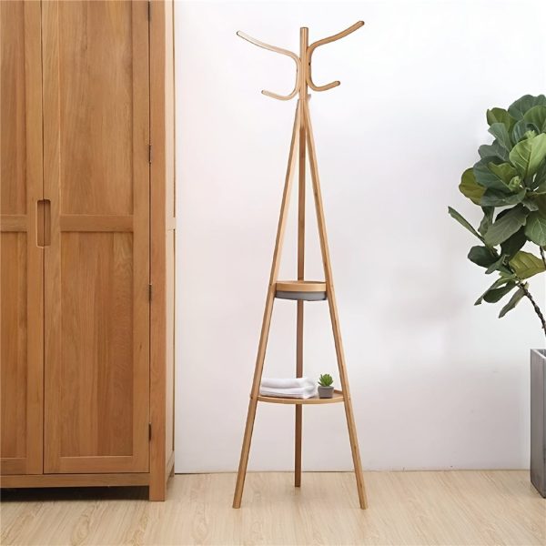 Perchero Para Ropa Oraganizador Estante Bambu 35x41x169cms - Imagen 3