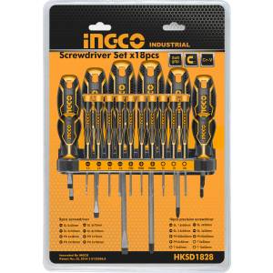 Ff Juego 18 Destornilladores Ingco Hksd1828 Industrial Torx