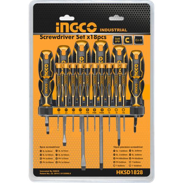 Ff Juego 18 Destornilladores Ingco Hksd1828 Industrial Torx