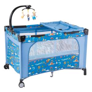 Practicuna Azul Cuna Para Bebe Corral Infantil S/ Cambiador