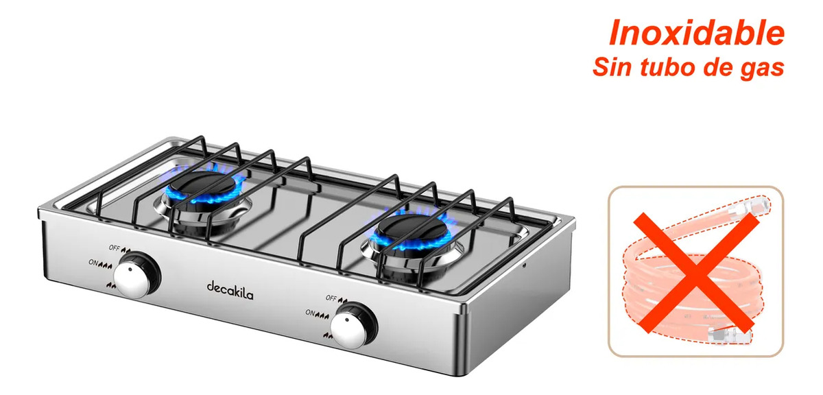 Anafe Cocineta De Gas 2 Hornallas Decakila Kmgs037m - Imagen 2