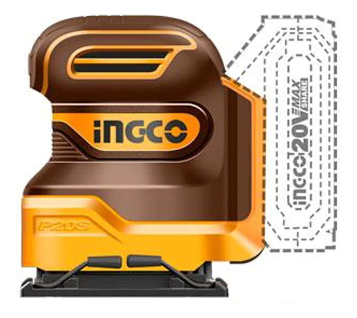 Lijadora Orbital 20v P20s C Bat Y Carg Ingco Cshsli20141 - Imagen 3